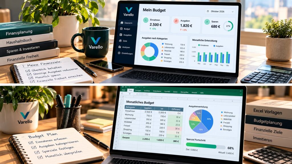 Digitale Budgetplanung – Einnahmen, Ausgaben und Sparziele übersichtlich verwalten