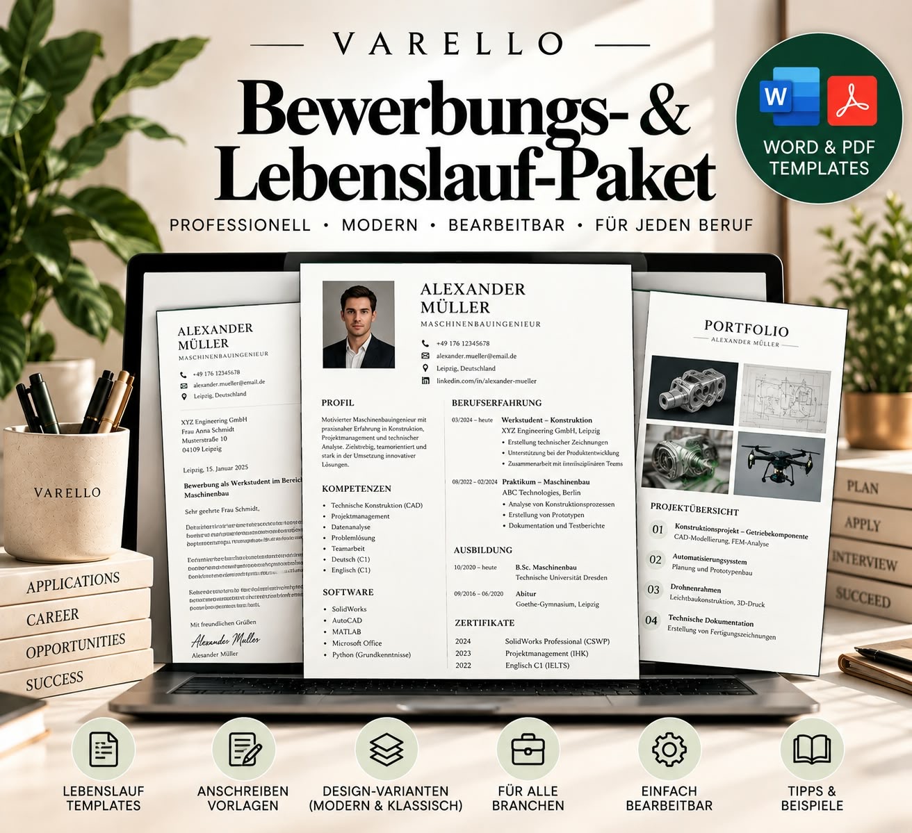VARELLO Bewerbungs- & Lebenslauf-Paket