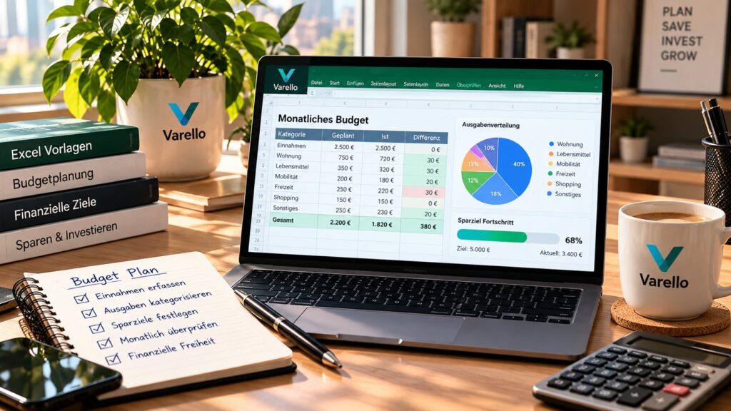 Excel Budgetplaner für Finanzplanung – Ausgaben kontrollieren und Sparziele verfolgen