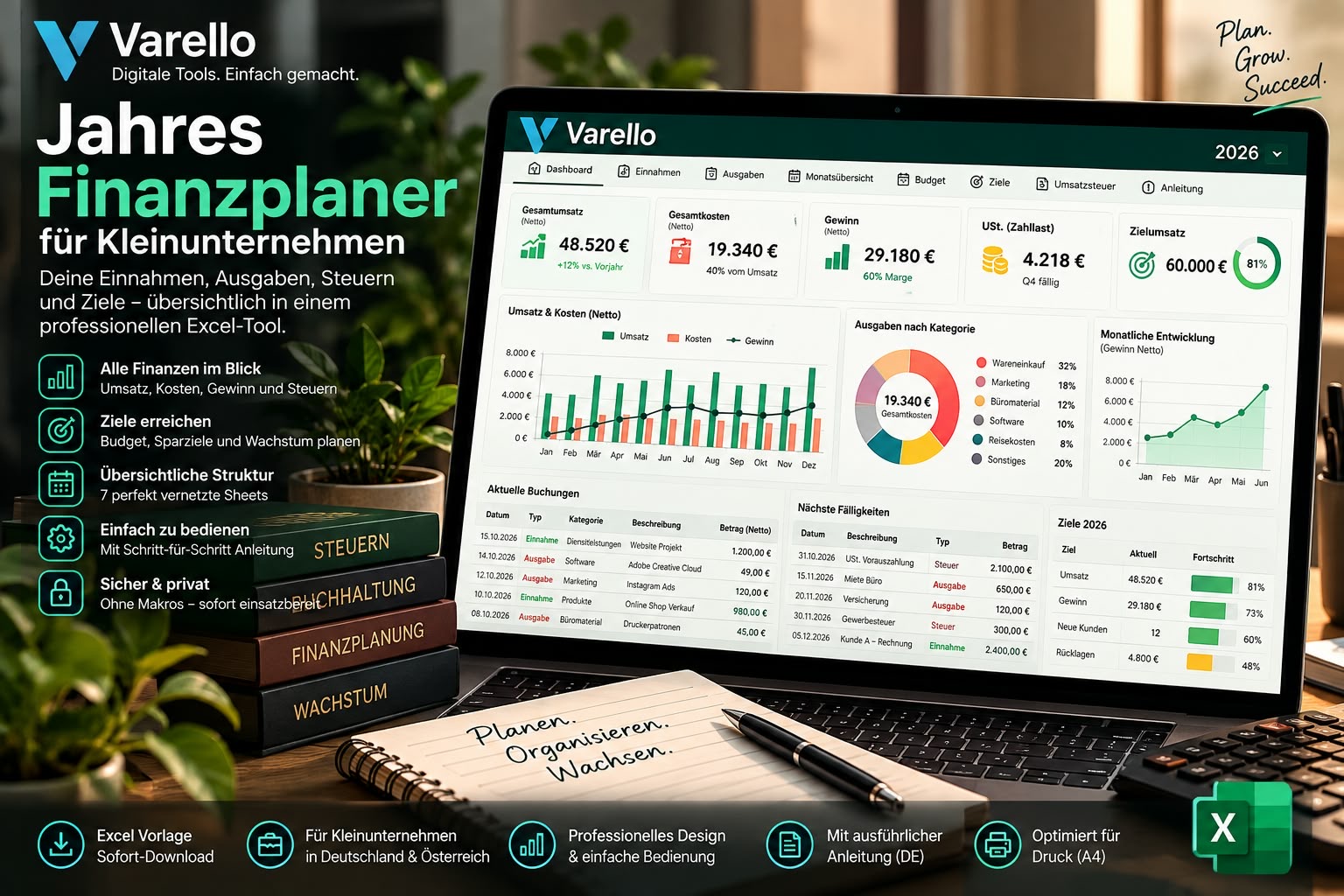 VARELLO Jahresfinanzplaner für Kleinunternehmen – Bild 2