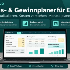 VARELLO Preis- & Gewinnplaner für Excel – Preiskalkulation & Monatsplanung