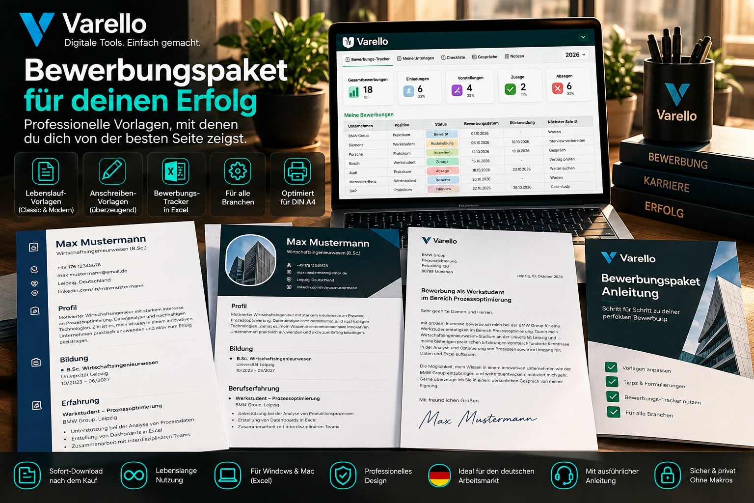 VARELLO Bewerbungs- & Lebenslauf-Paket – Bild 3