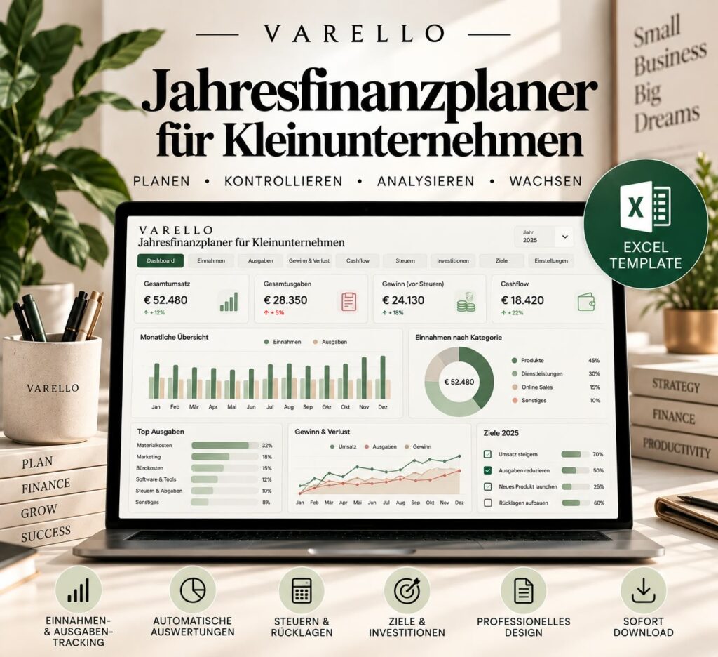 VARELLO Jahresfinanzplaner für Kleinunternehmen